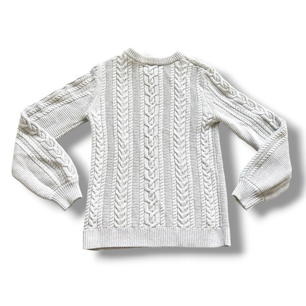Banana Republic XXS Gray Crew Neck Cable Knit Sweater - Picture 3 of 7